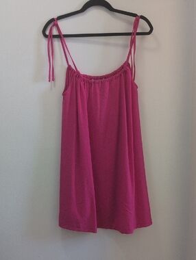 Fuchsia Tie-Shoulder Dress